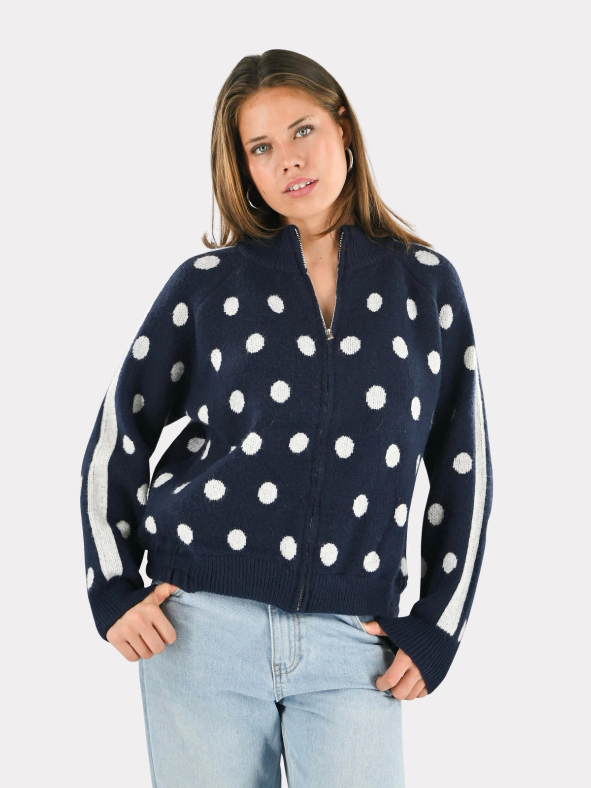 Jackie dotted zipper - navy