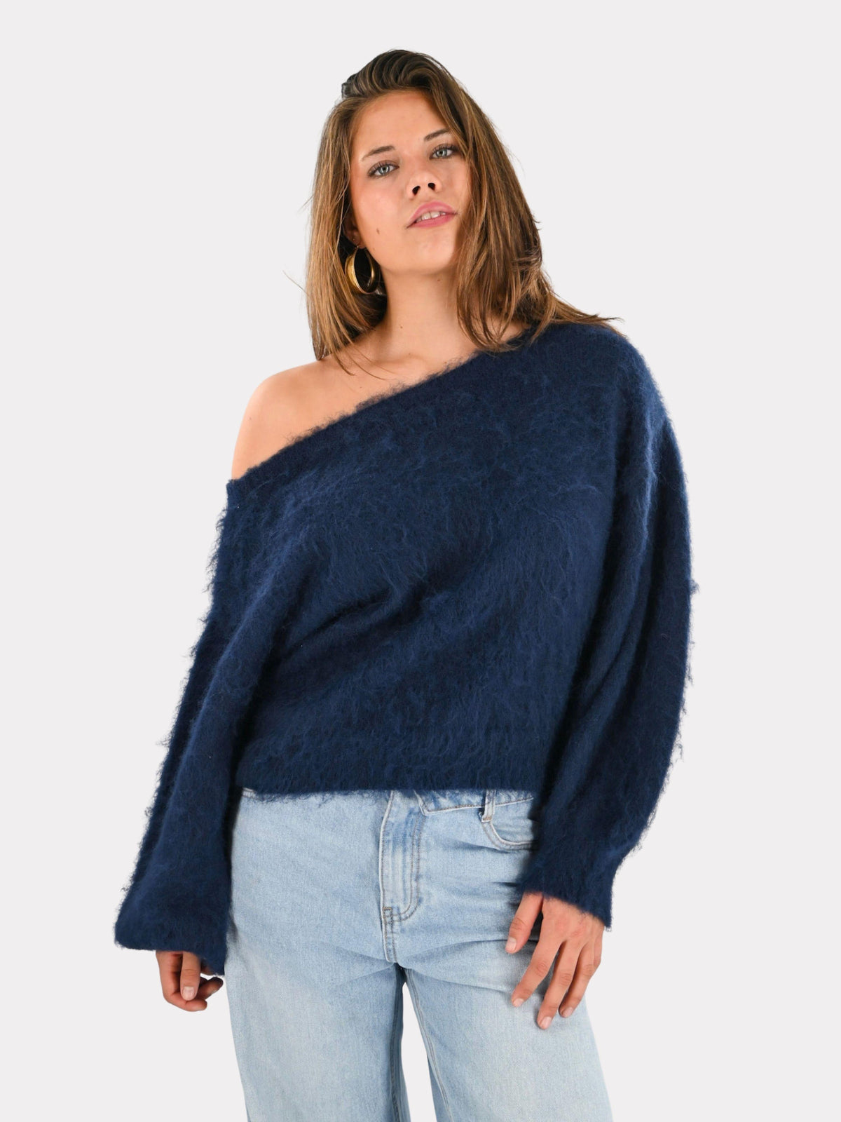Maira off shoulder knit - navy