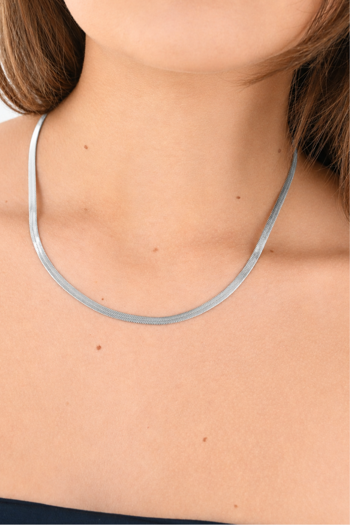 Basic flat necklace - zilver