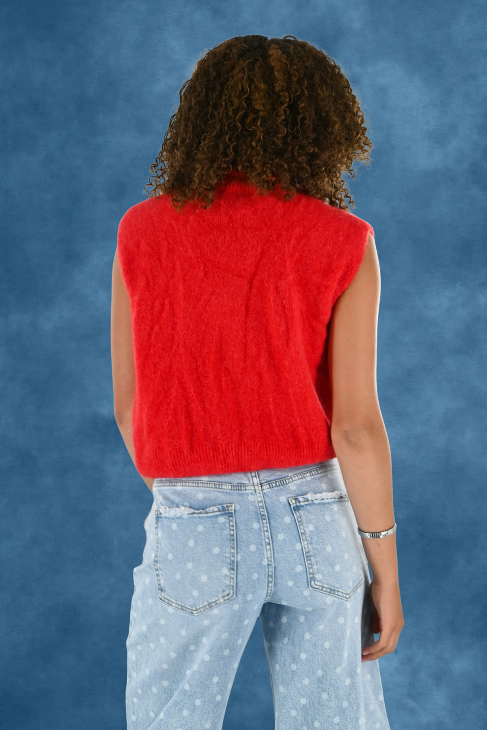 Cozy high-neck knit - red