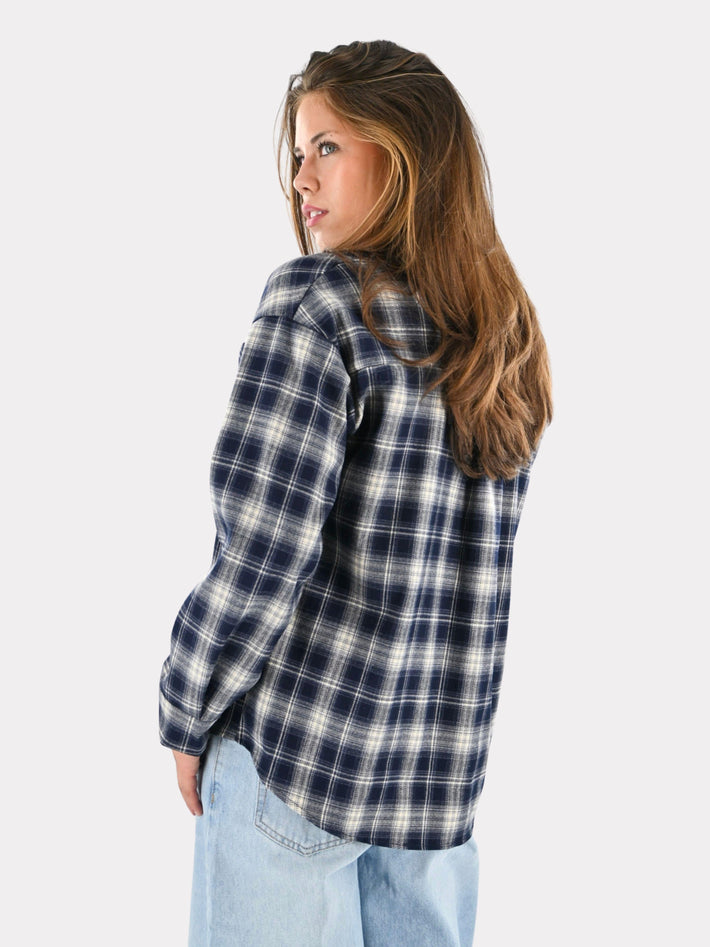 Flanellbluse - Navy