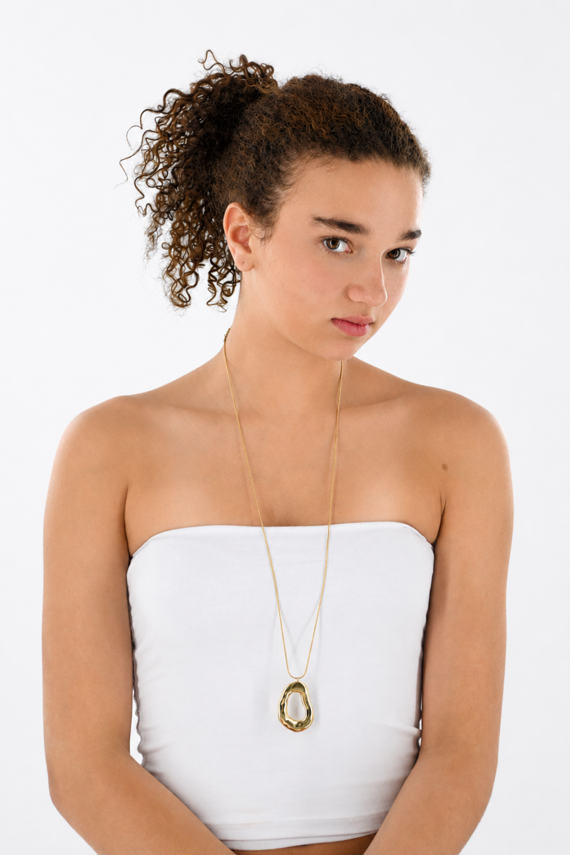 Collier amour ovale - or