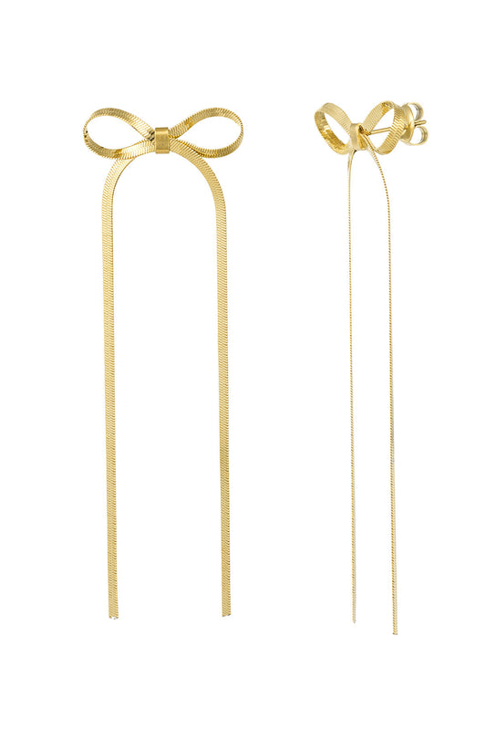 Bow earrings - goud