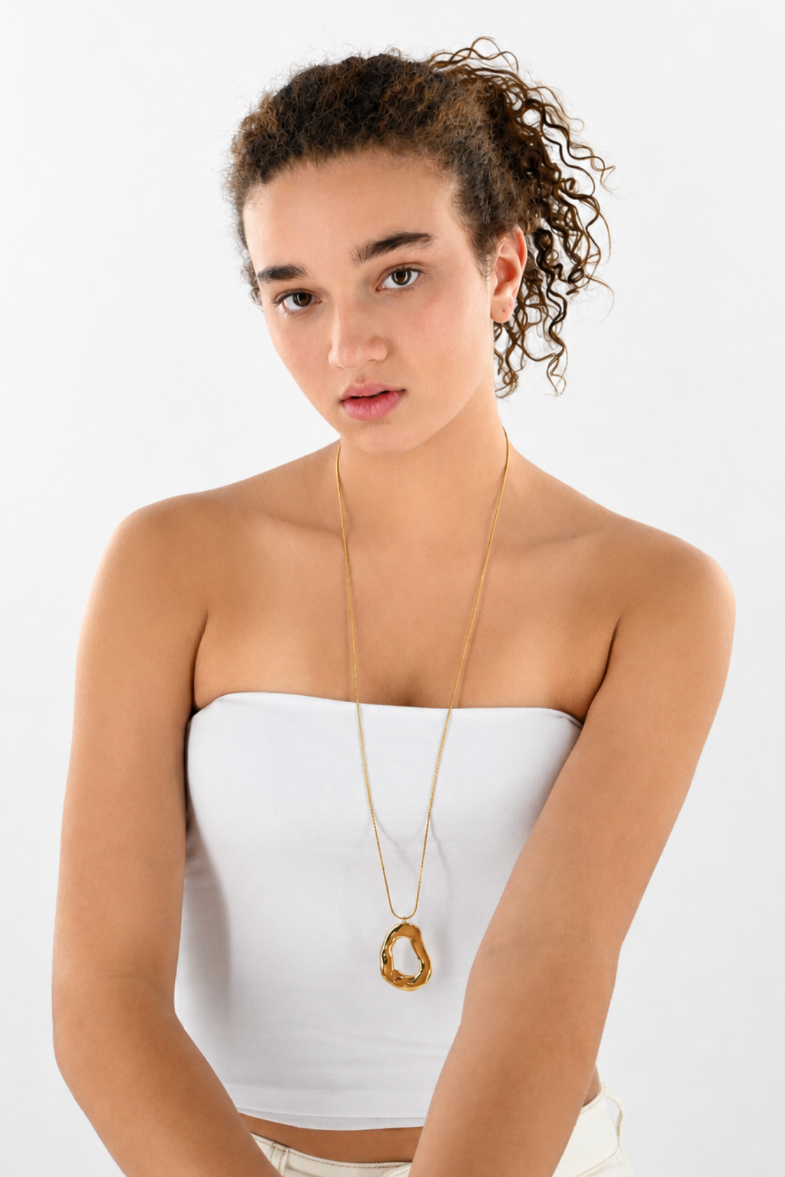 Collier amour ovale - or