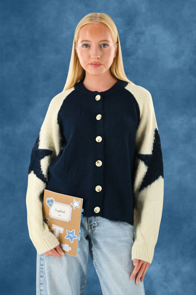 Hannah starry cardigan - navy