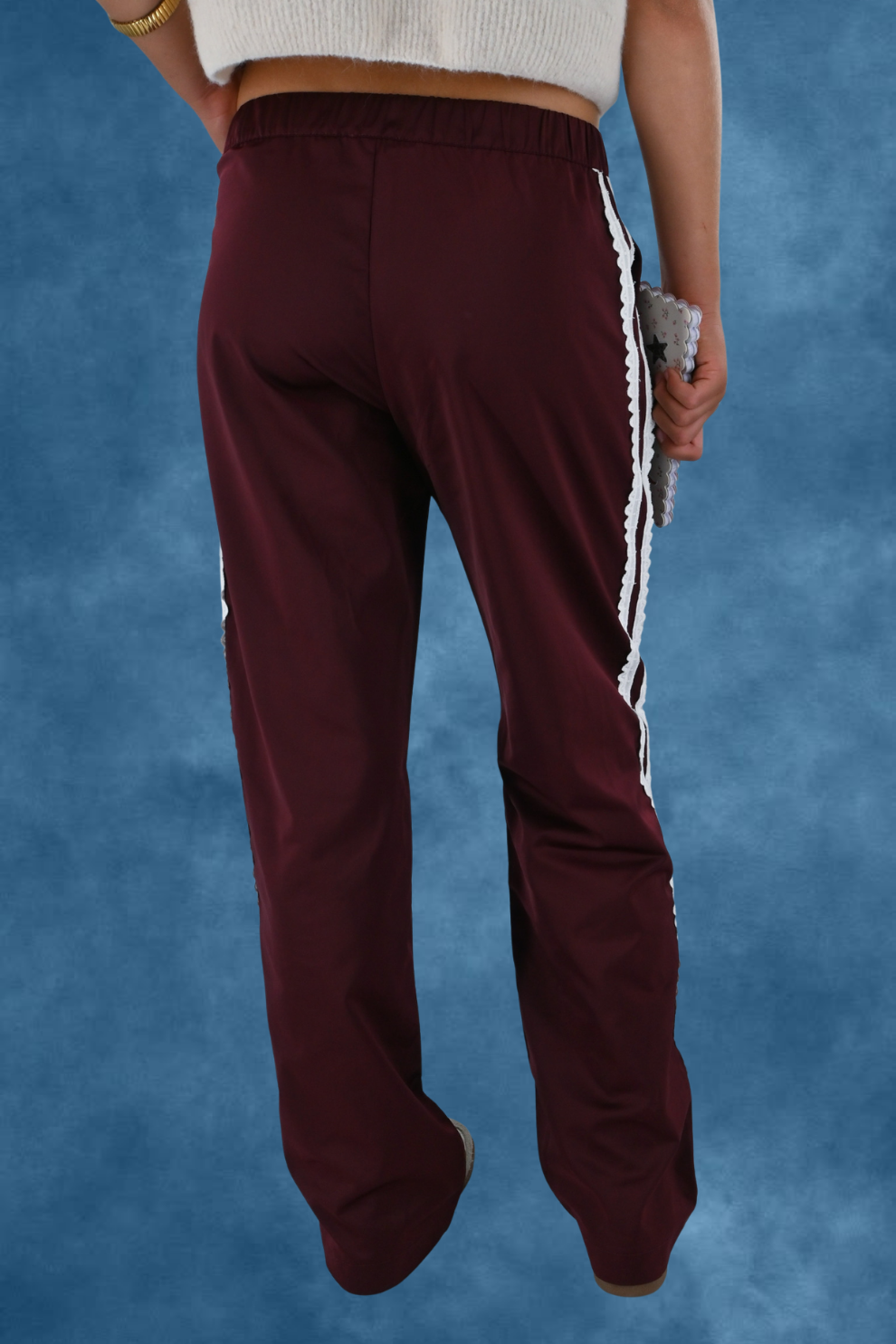 FT lace pants - burgundy