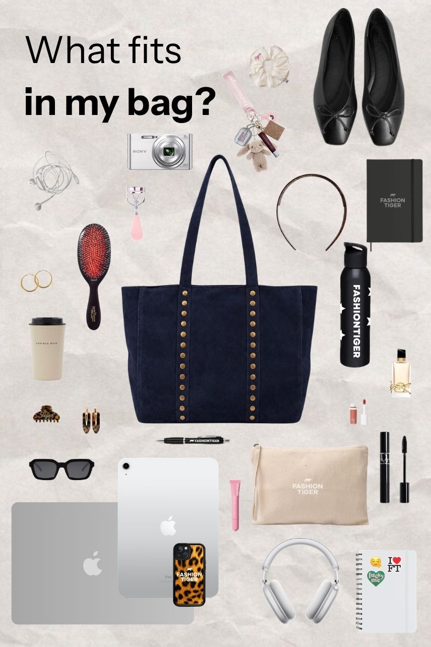 Tasche mit Nieten - Marineblau
