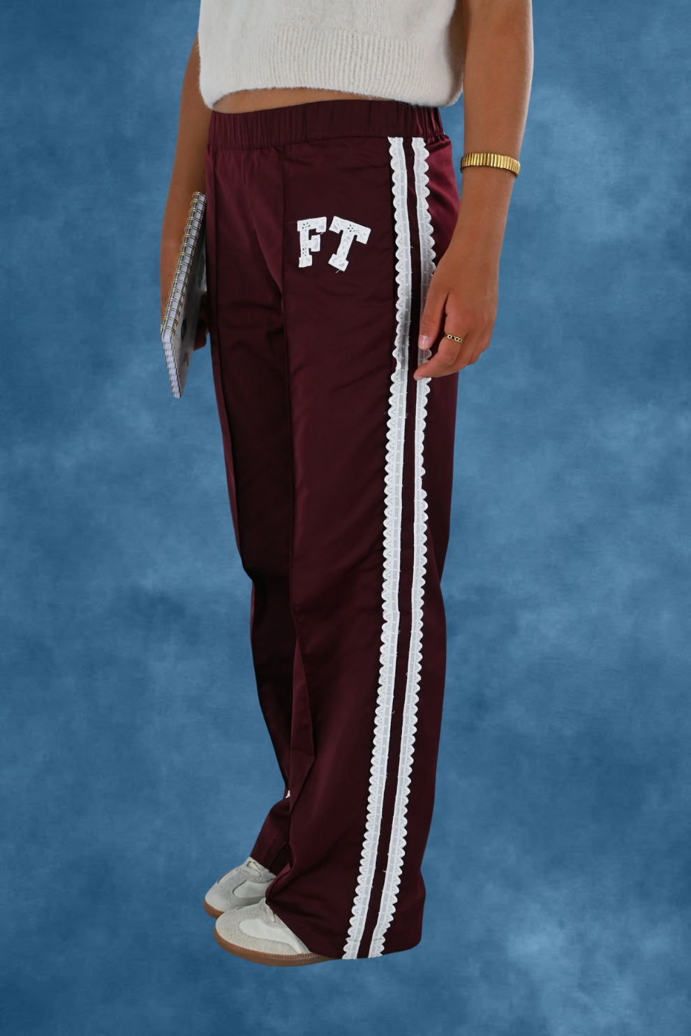FT lace pants - burgundy