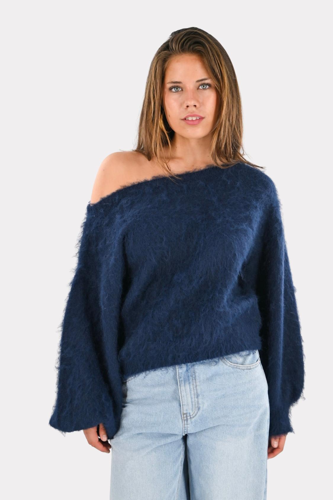 Maira off shoulder knit - navy