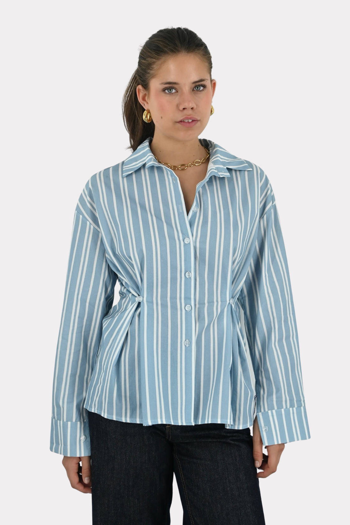 Fay-blouse-striped-blue/white-fashiontiger-2