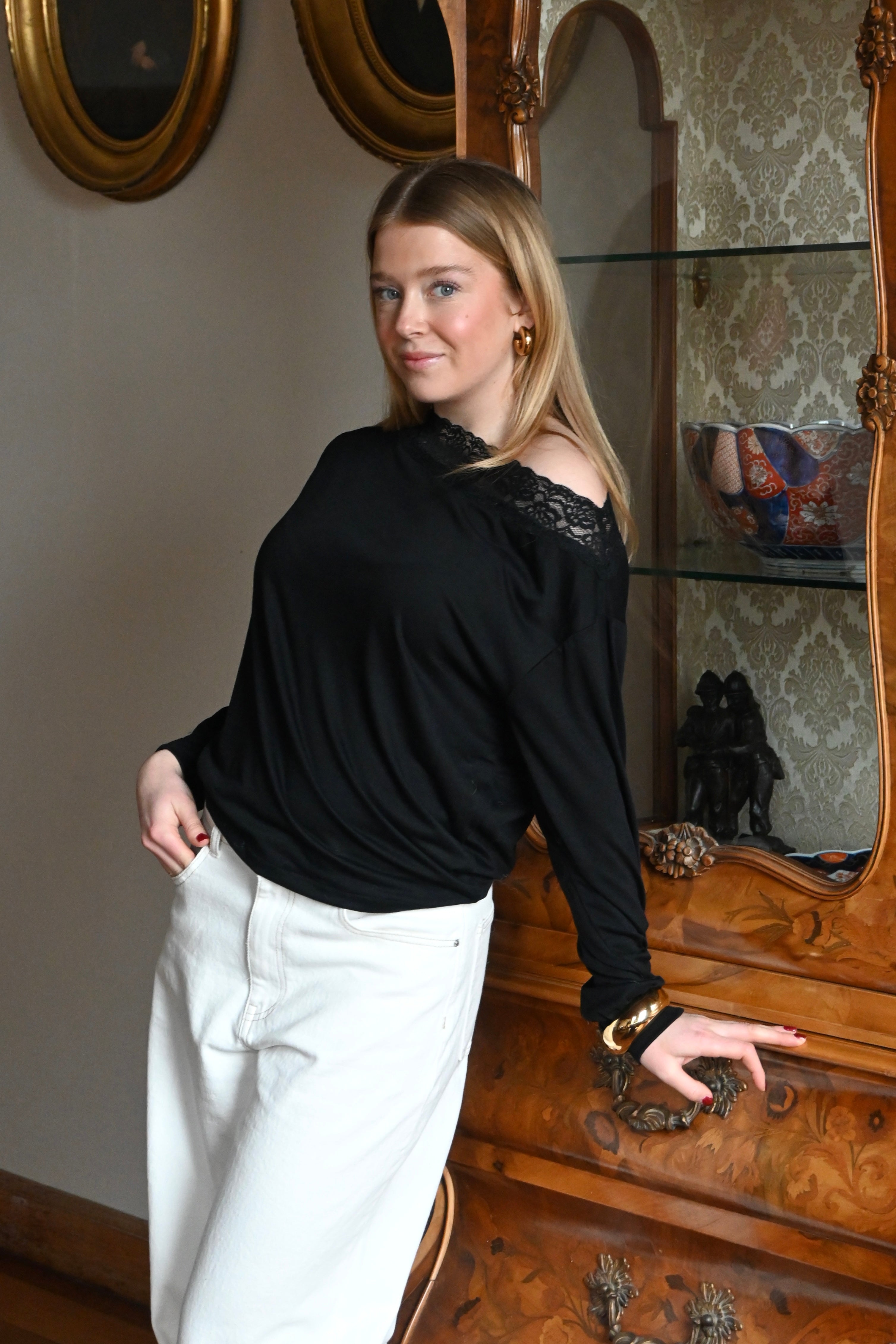 Michelle lace top - zwart