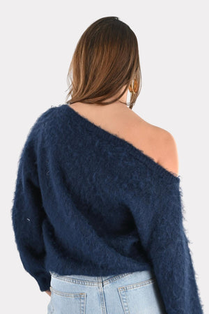 Maira off shoulder knit - navy