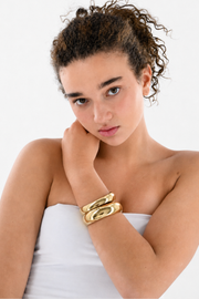 Statement bangle medium - goud