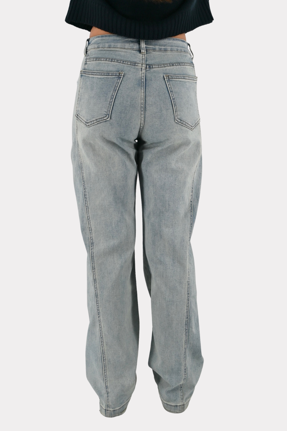 Lace side jeans - blauw