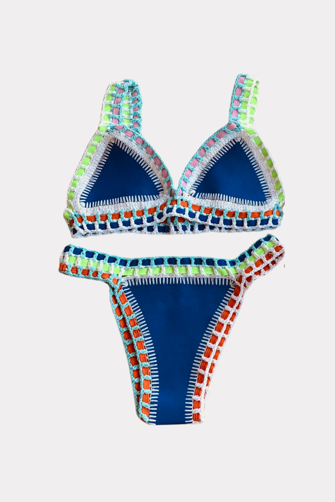 Ibiza bikini blauw/zwart reversible