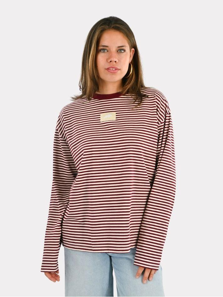 Tiger striped longsleeve - bordeaux/wit