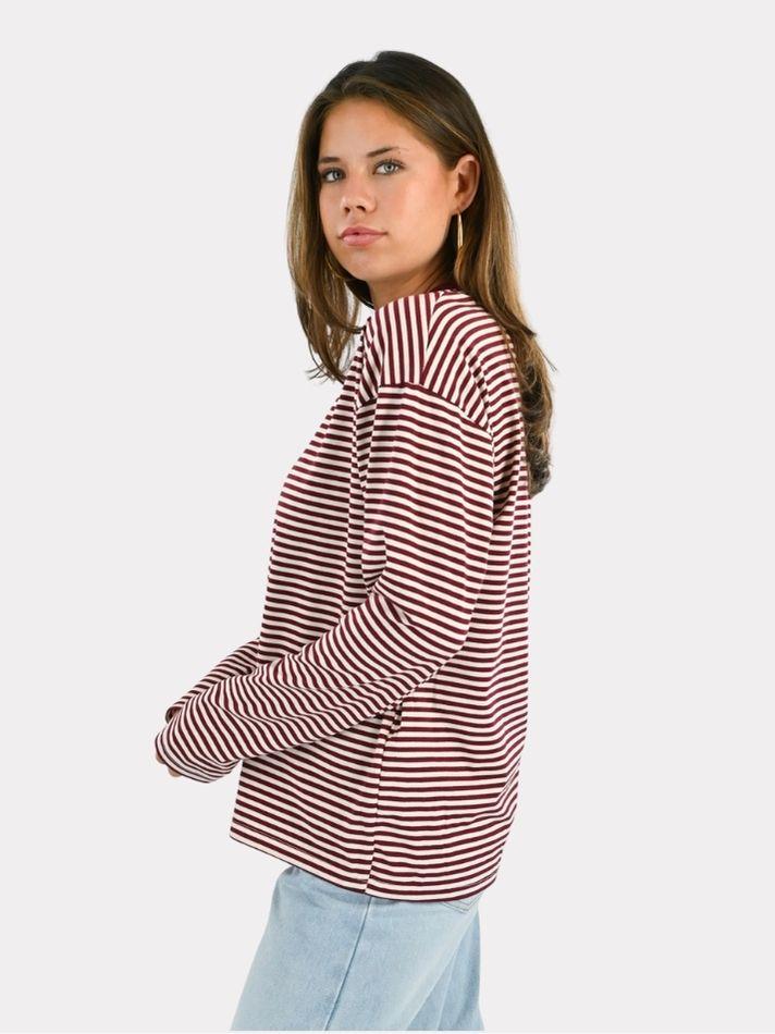 Tiger striped longsleeve - bordeaux/wit