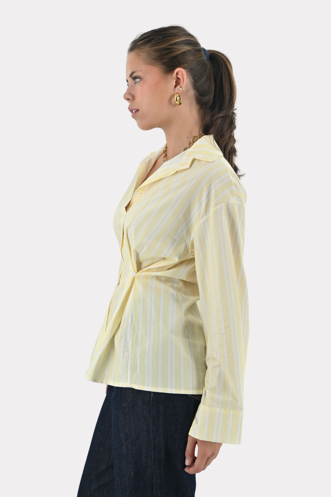 Fay-blouse-striped-pale-yellow/wit-fashiontiger-3