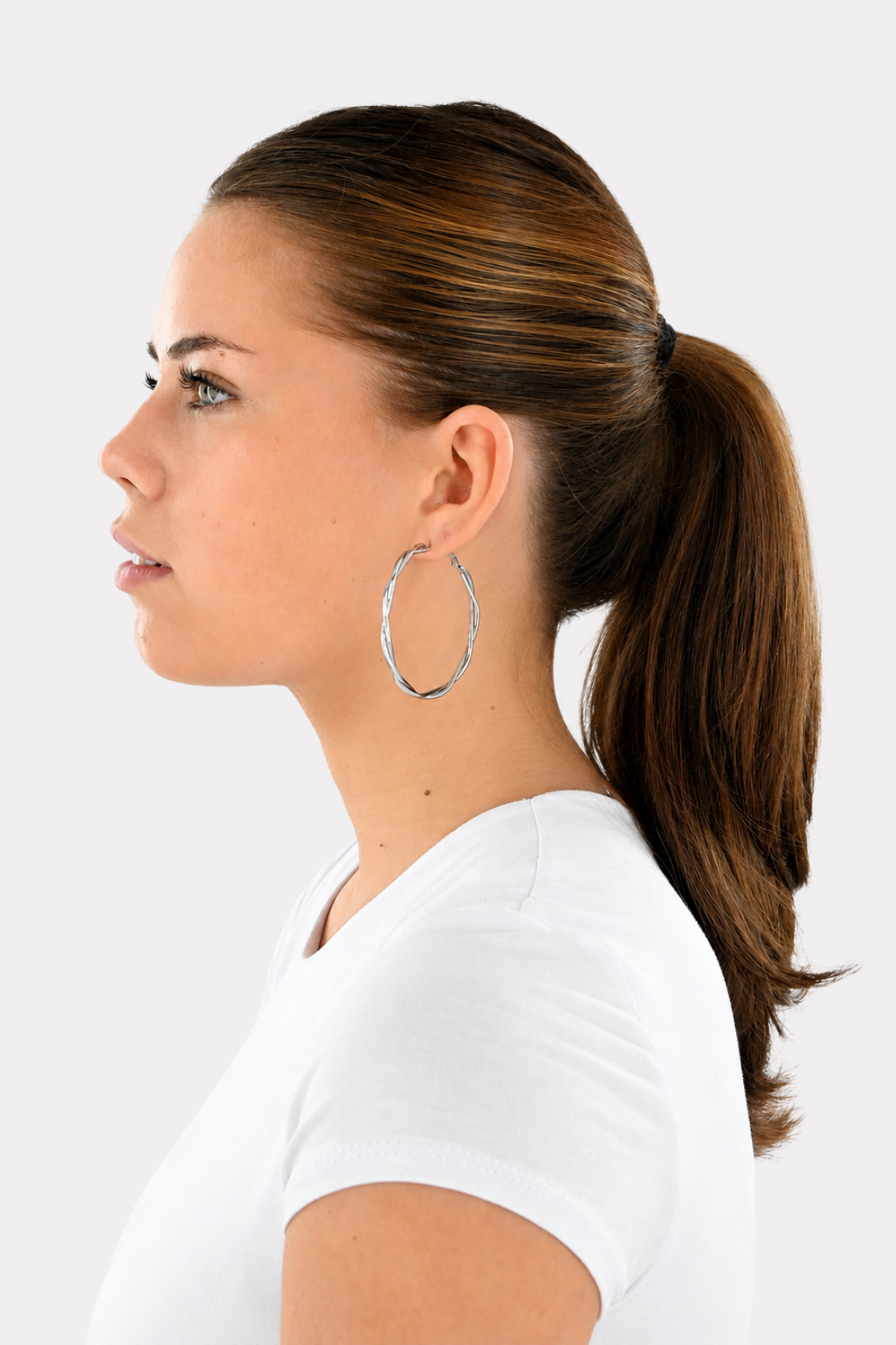 Twisted hoops - silver