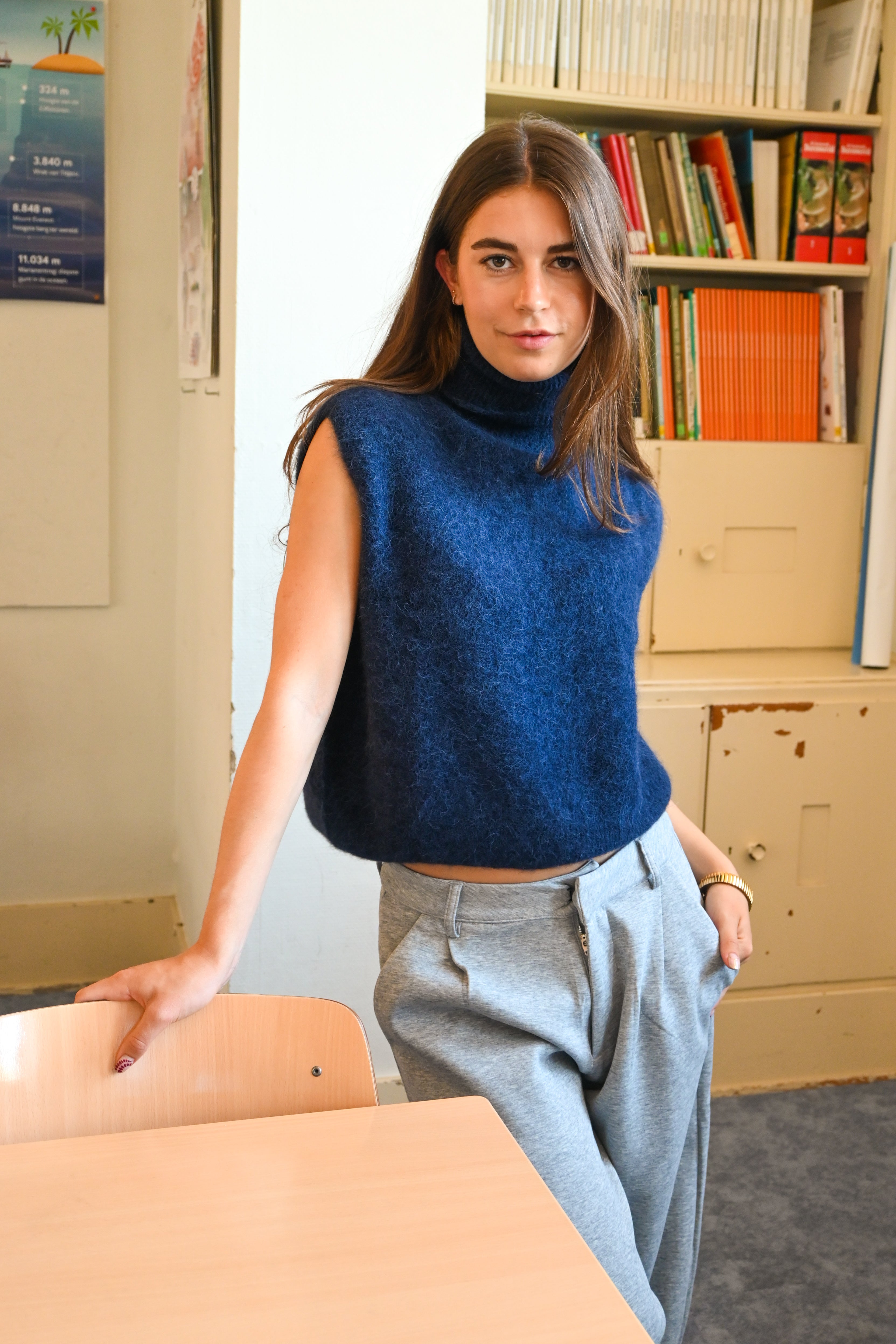 Cozy high knit - navy