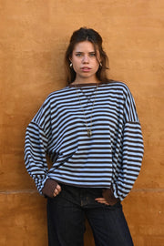 Lore-t-shirt-long-sleeve-striped-brown-blue-fashiontiger