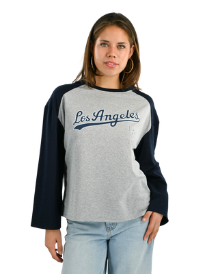 LA baseball longsleeve - navy/grijs