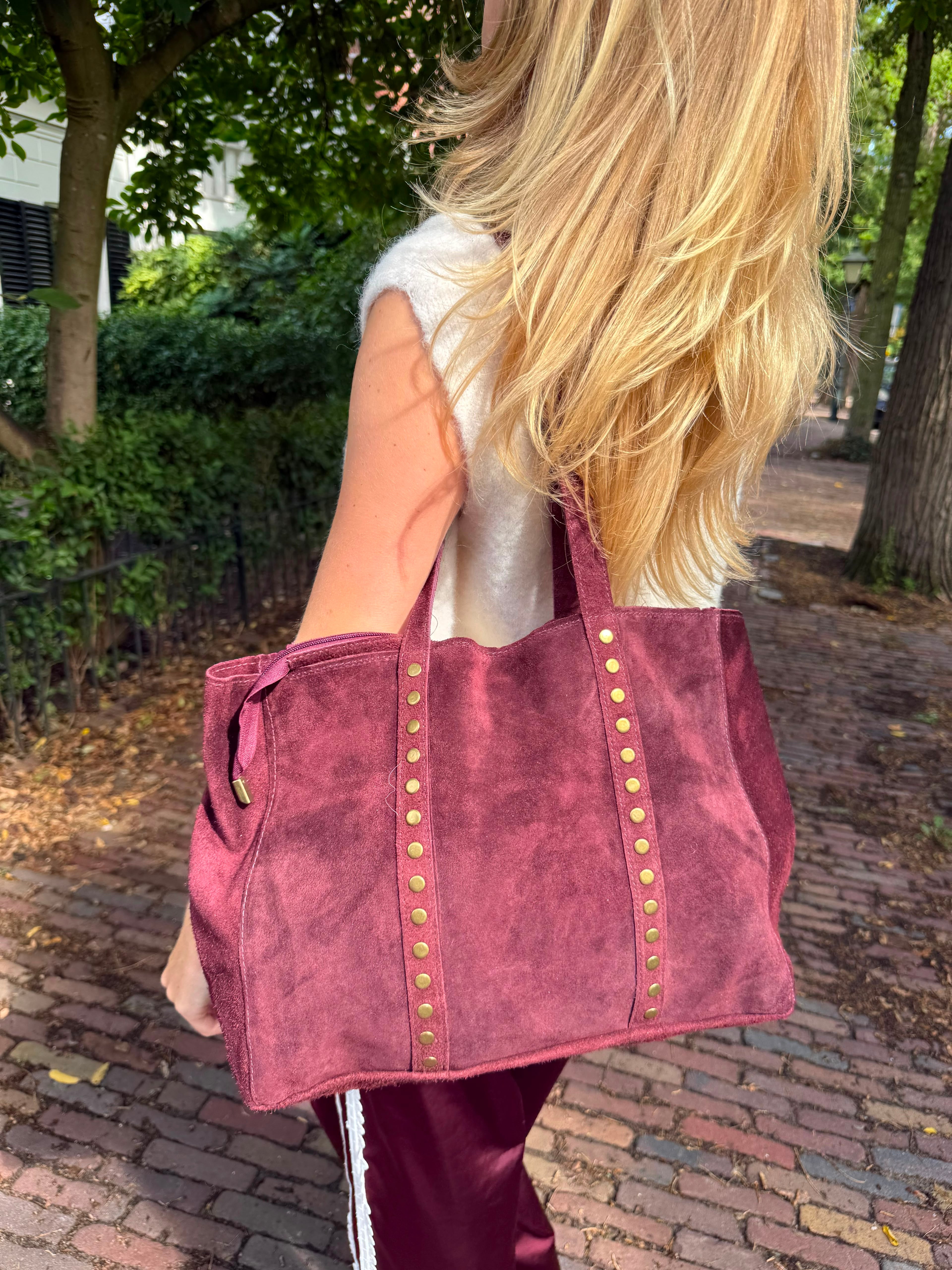 Studs bag - bordeaux