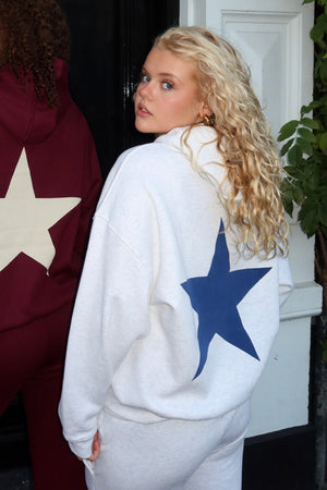 Tiger star lounge hoodie - grijs