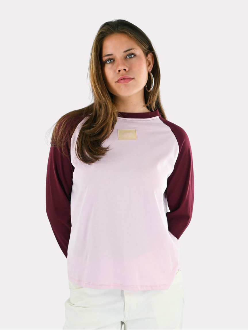 Tiger baseball longsleeve - bordeaux/roze