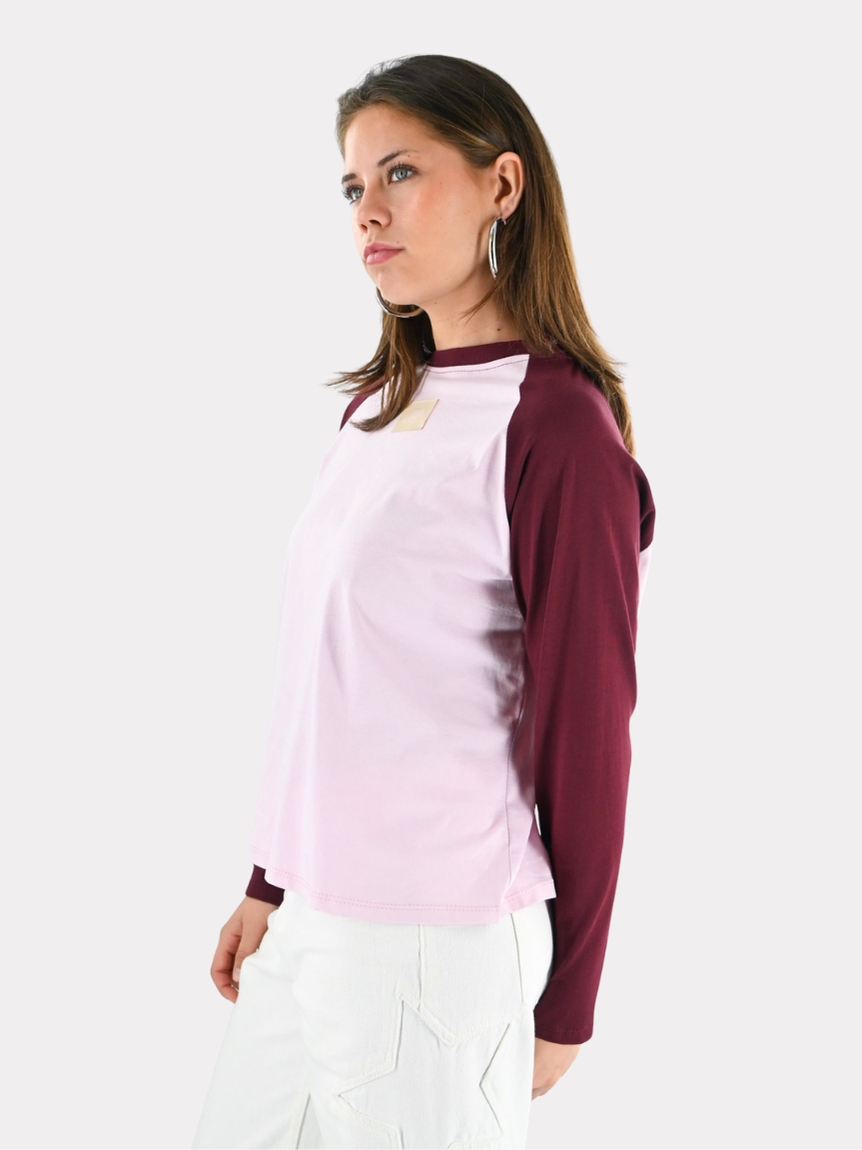 Tiger baseball longsleeve - bordeaux/roze