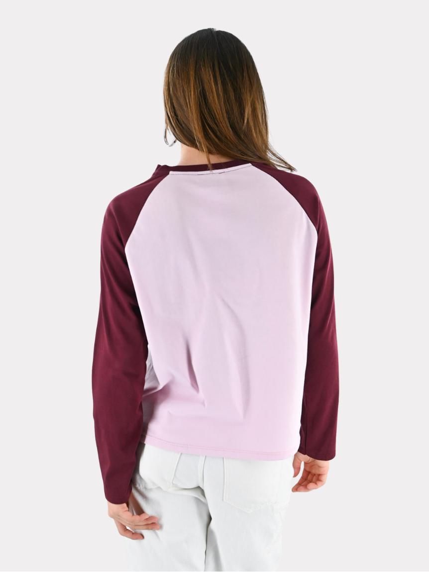 Tiger baseball longsleeve - bordeaux/roze