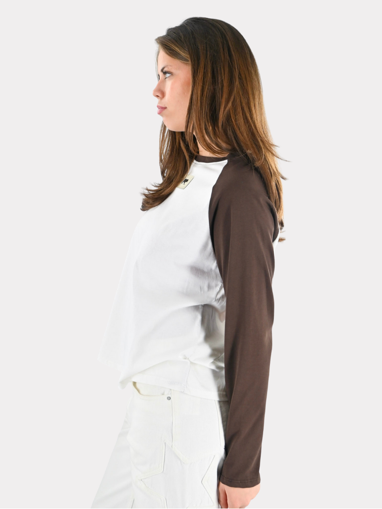 Tiger baseball longsleeve - bruin/wit