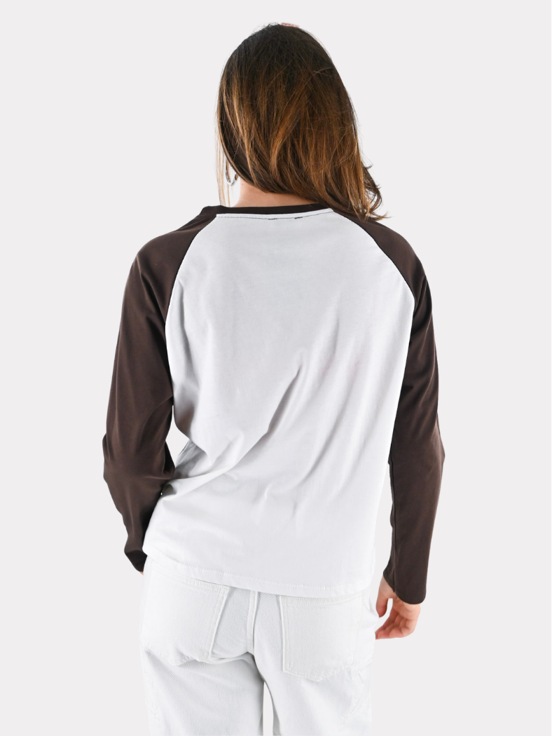 Tiger baseball longsleeve - bruin/wit