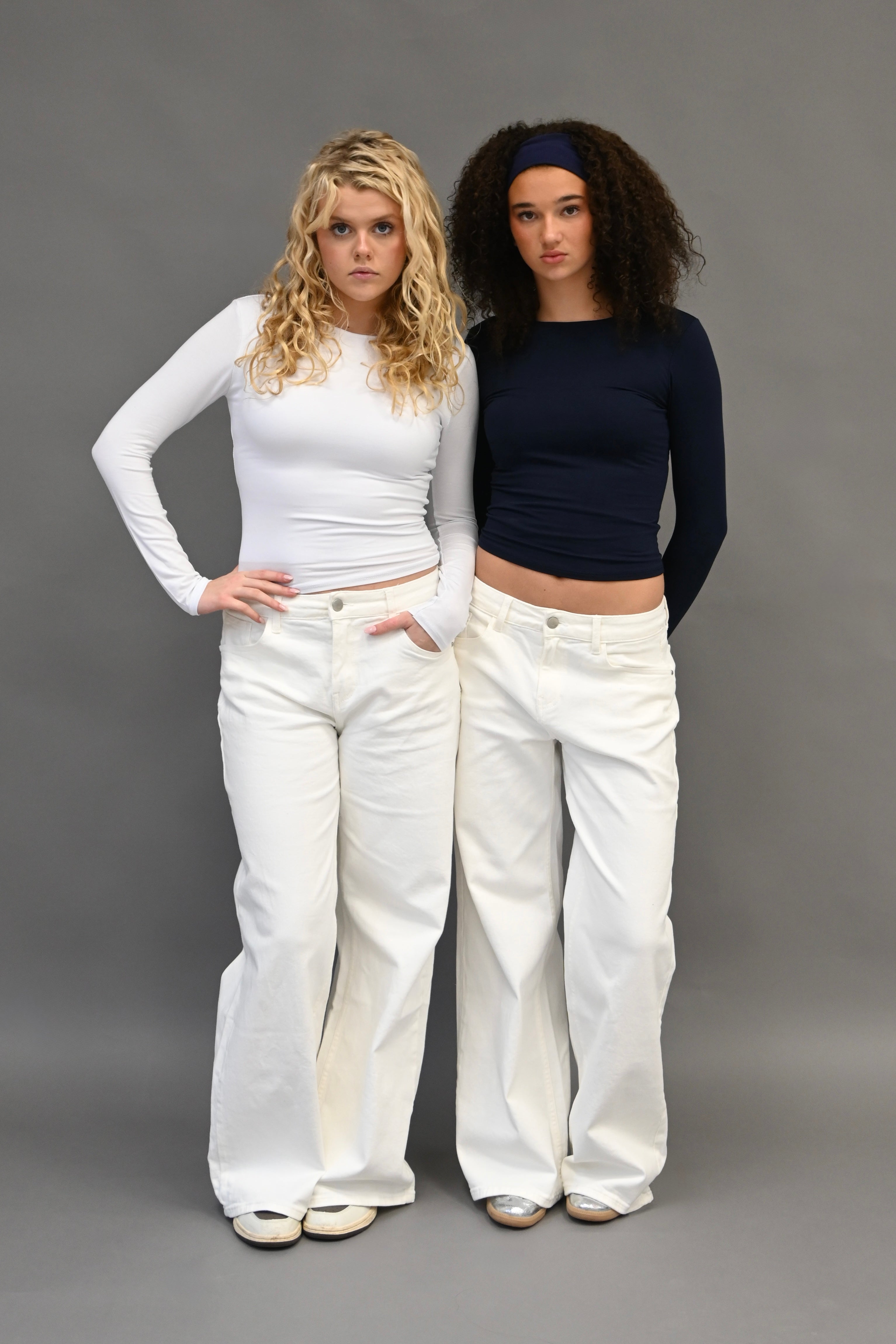 Calm wide leg jeans - wit