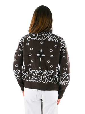 Aspen bandana zipper knit - bruin