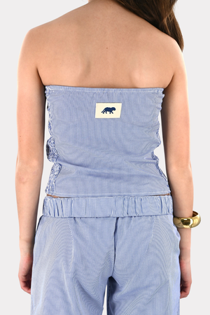Tiger Tube-Top gestreift - blau/weiß