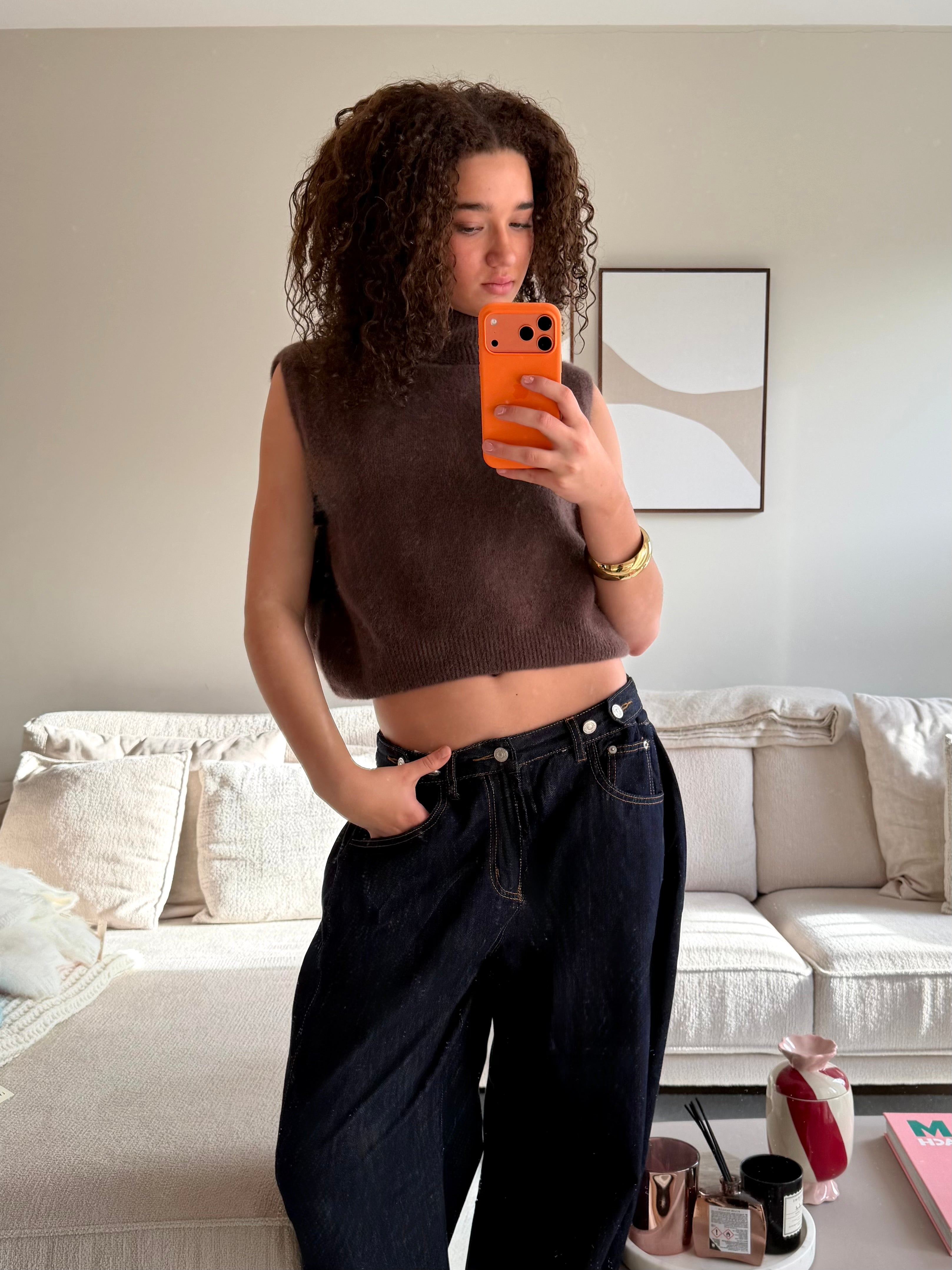 Cozy high knit - braun