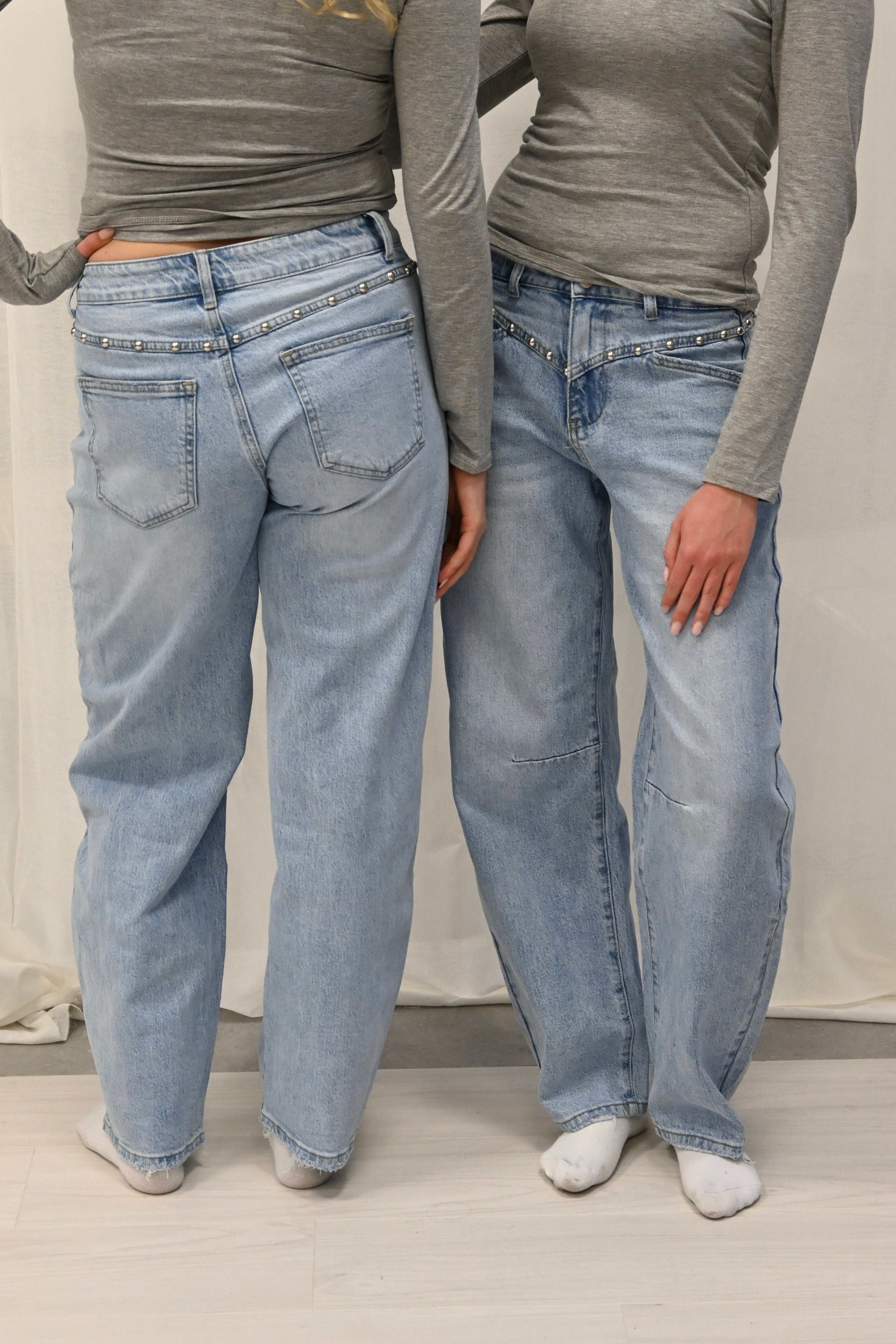 Studded balloon jeans - blue