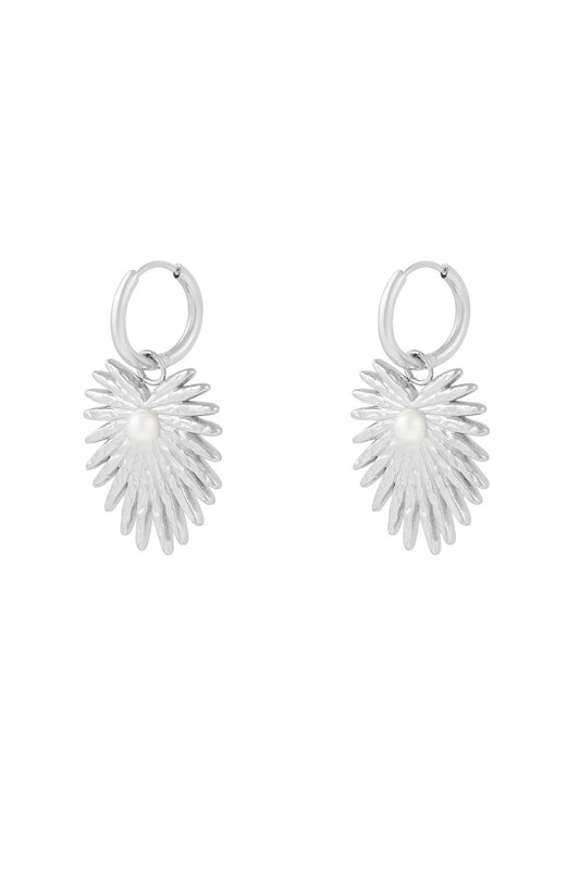 Palm pearl earrings - Zilver