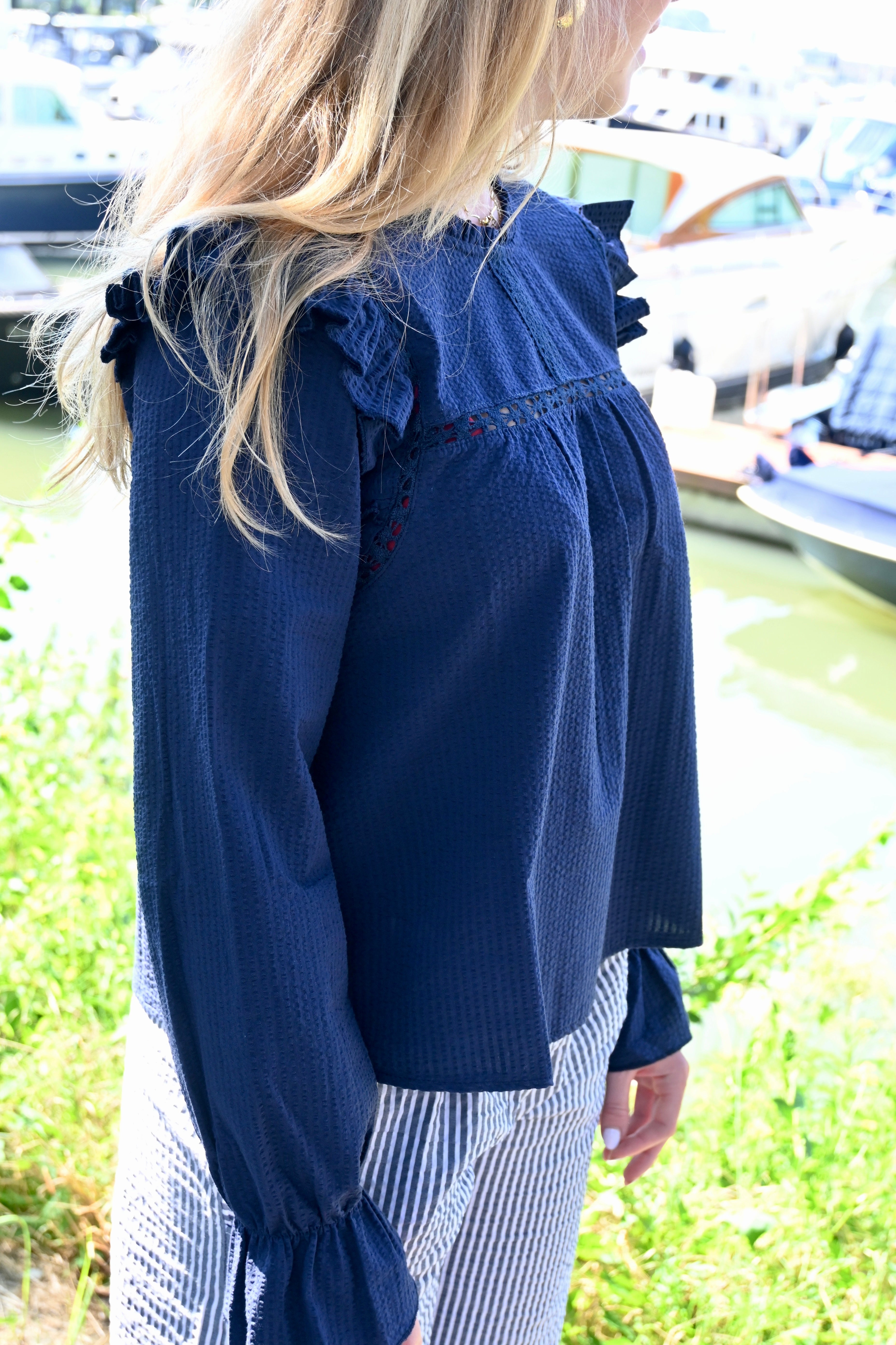 Date blouse - navy