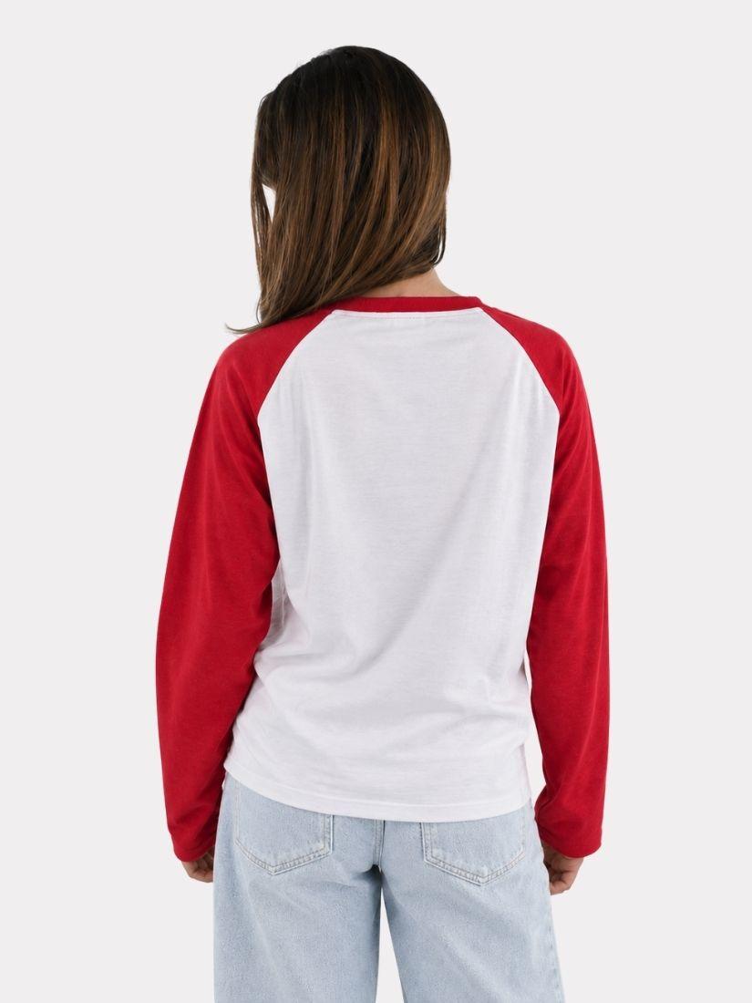 Tiger baseball longsleeve - rood/wit