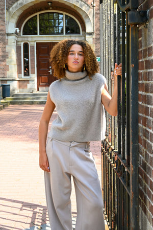 Cozy high knit - taupe