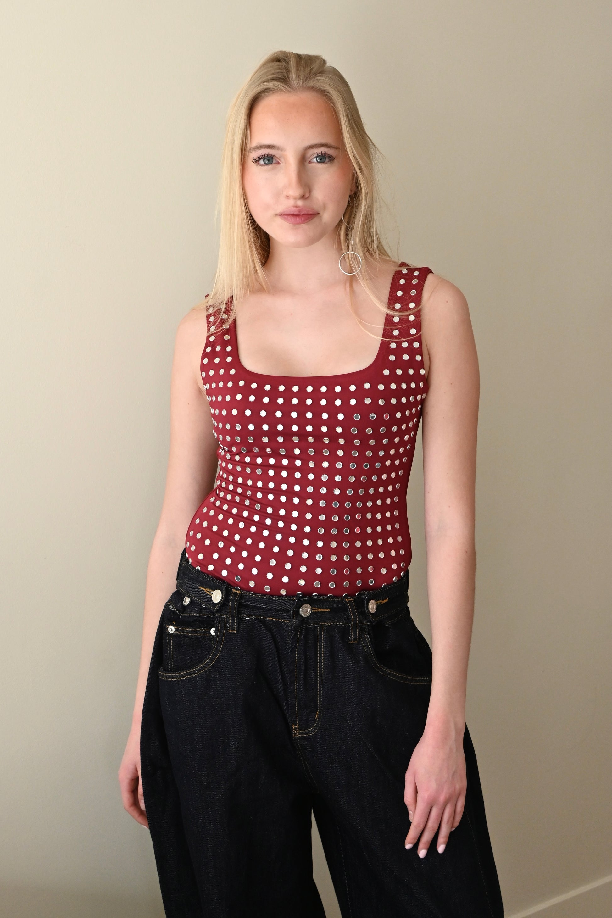 Amelie studded body - bordeaux - Fashiontiger 1
