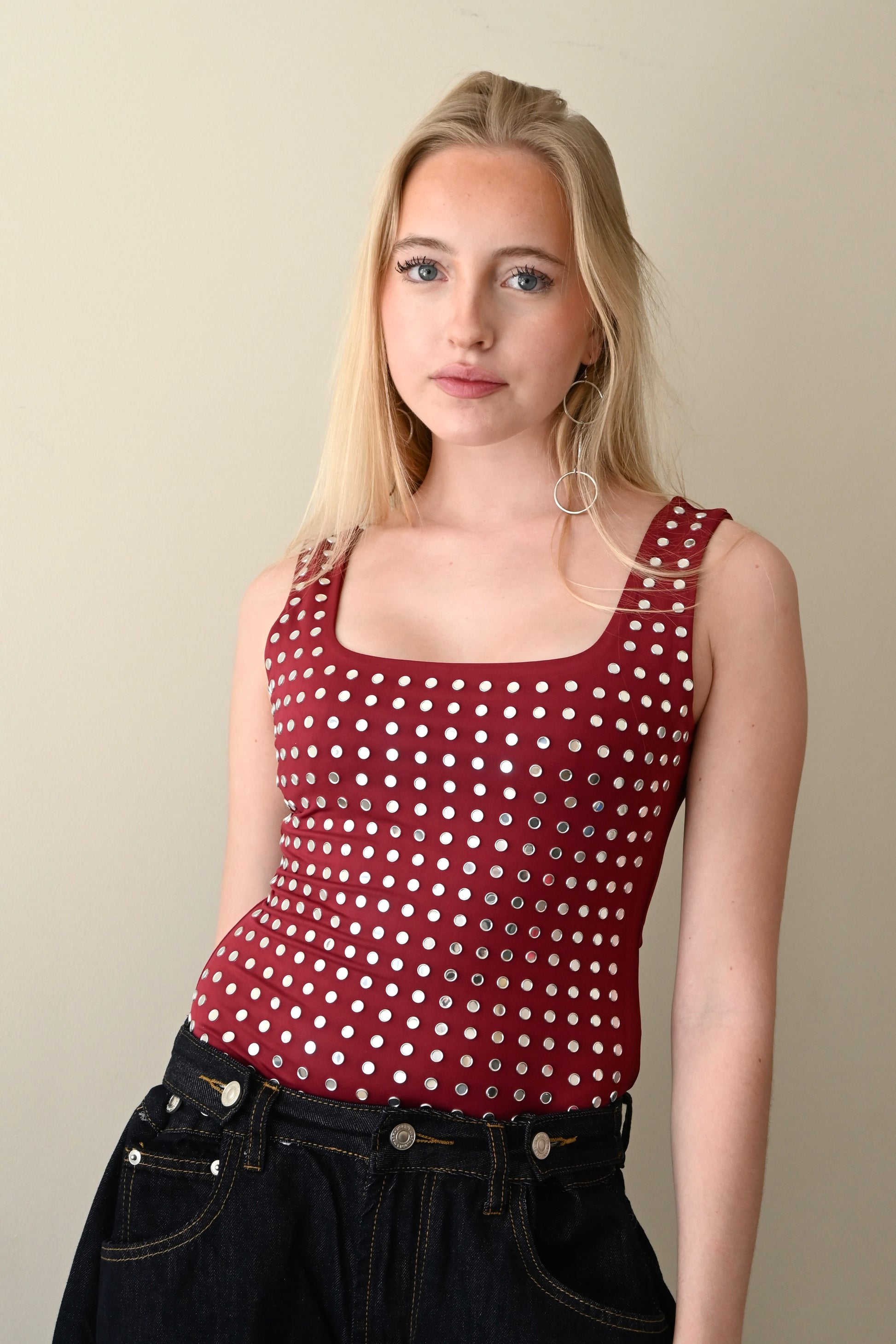 Amelie studded body - bordeaux - Fashiontiger 2