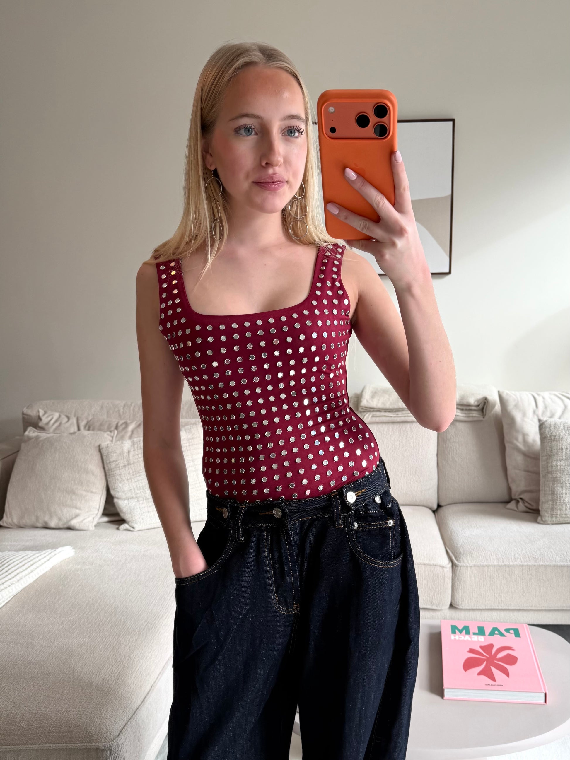 Amelie studded body - bordeaux - Fashiontiger 4