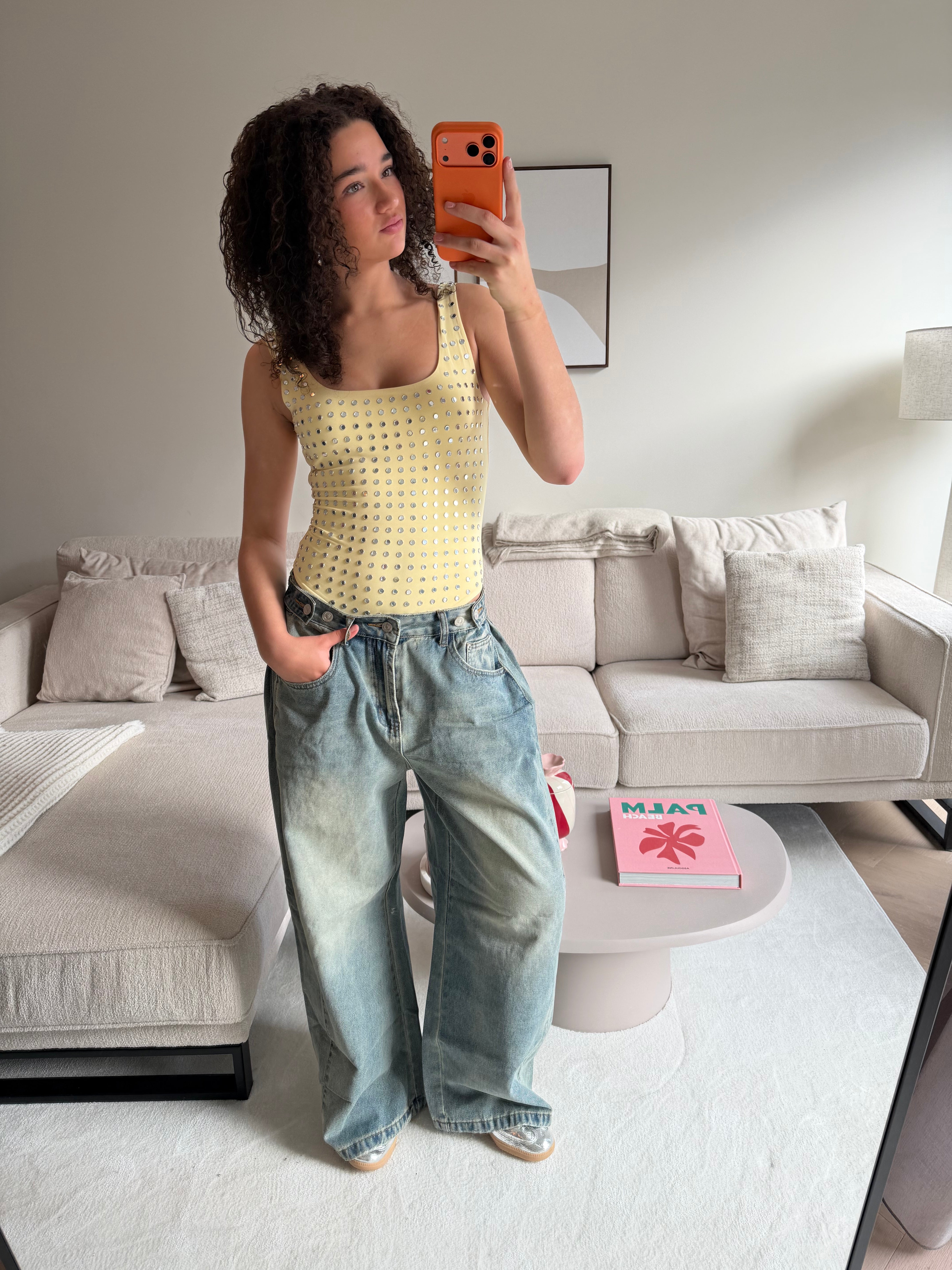 Amelie studded body - pale yellow - Fashiontiger 4