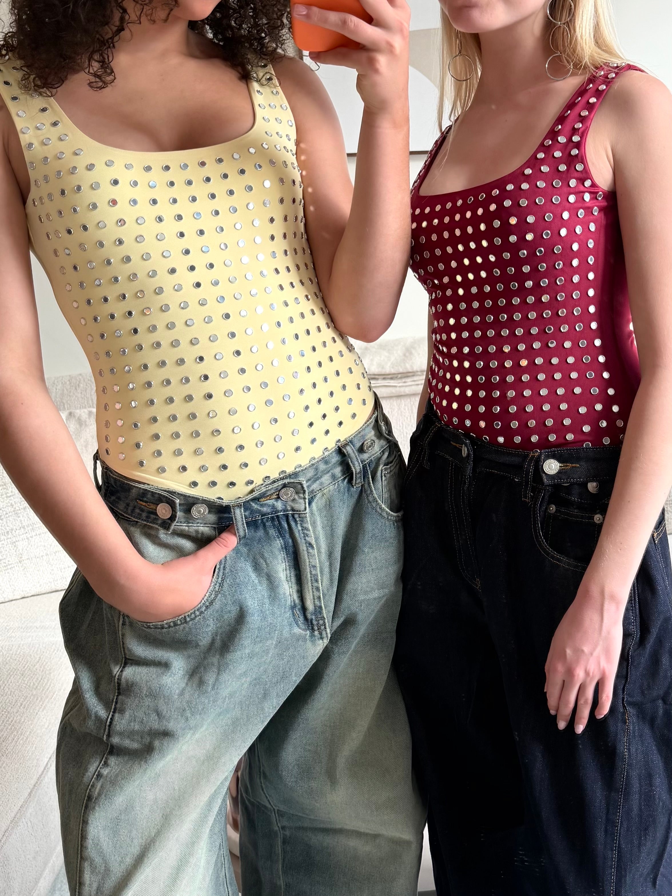 Amelie studded body - pale yellow - Fashiontiger 5