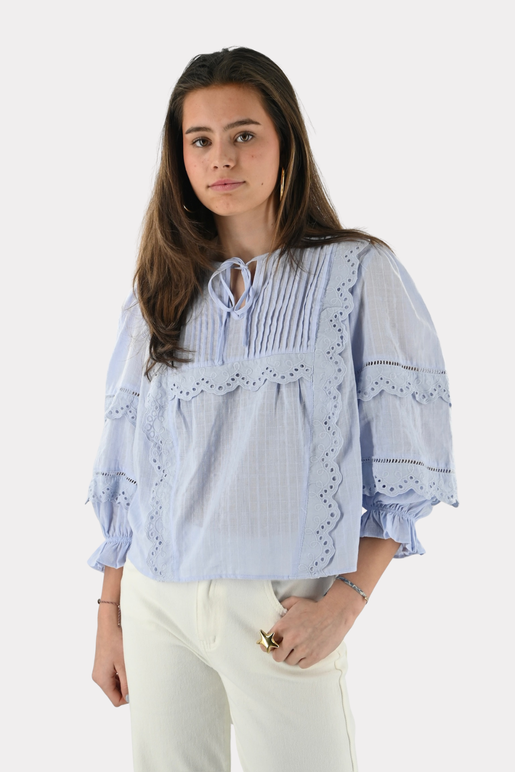 Anne blouse - licht blauw - Fashiontiger 6