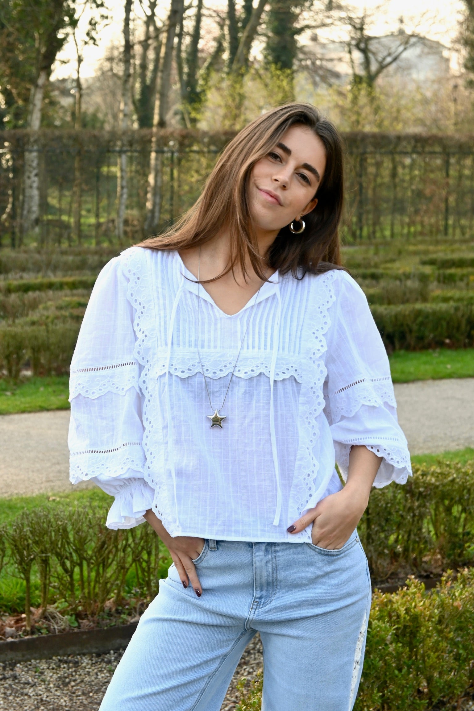 Anne blouse - wit - Fashiontiger - 1