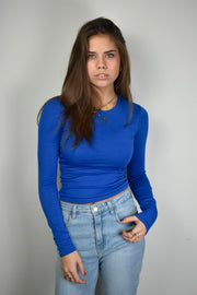 Basic top LONG - cobalt